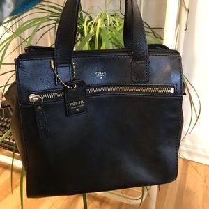 Fossil leather handbag